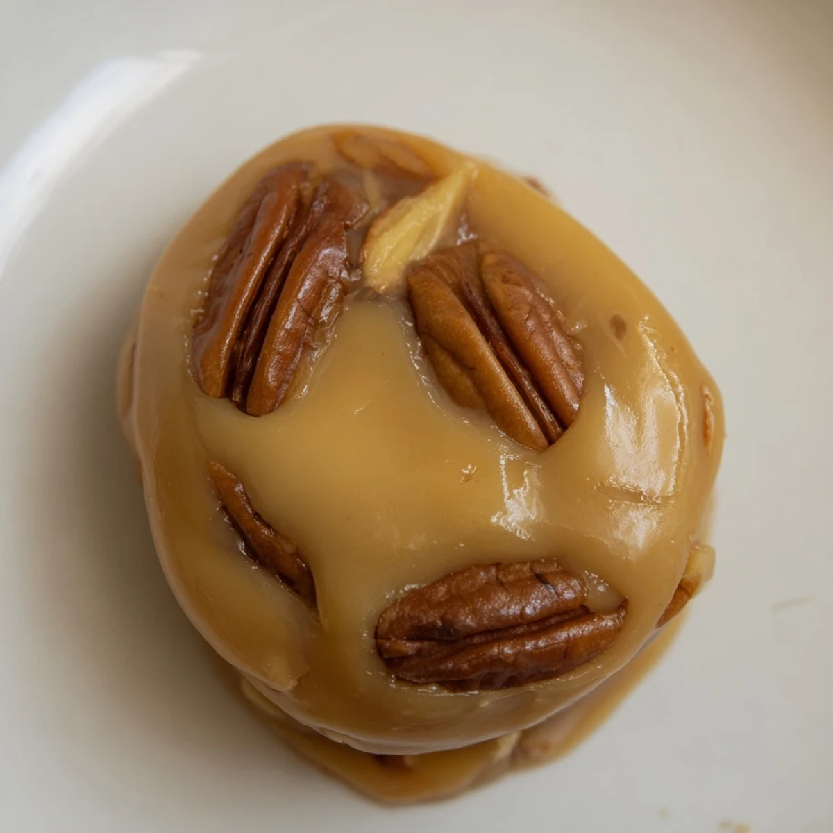 Golden Mardi Gras Pecan Pralines cool on a parchment-lined baking sheet, showcasing their creamy, buttery texture and toasted pecan halves.