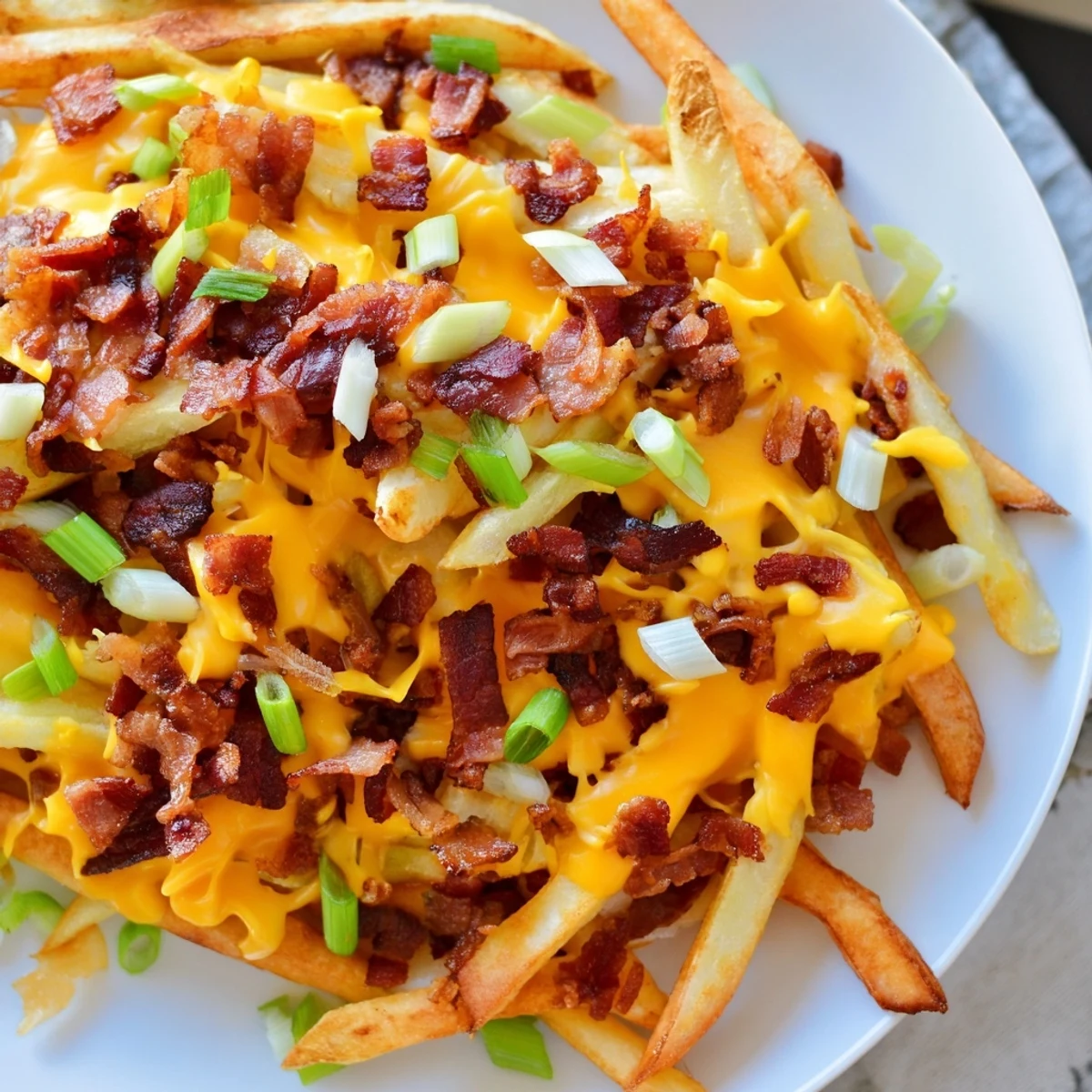 Game day Super Bowl Cheese Fries served with sour cream and jalapeño slices for dipping.
