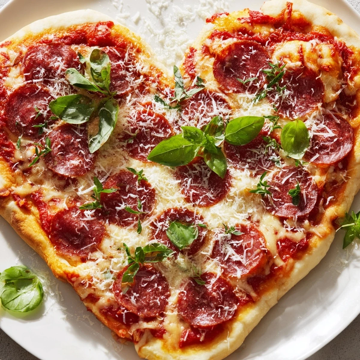 Heart Shaped Beef Pepperoni Pizza  