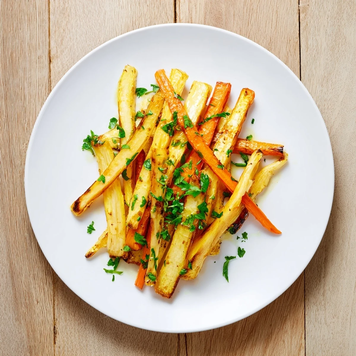 Heirloom carrots and pale parsnips tossed in honey, roasted to sweet perfection for a savory side dish.