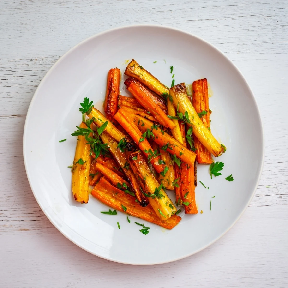 Rustic serving platter displays vibrant Tarragon and Honey Parsnips and Carrots, ready to accompany a hearty family dinner.