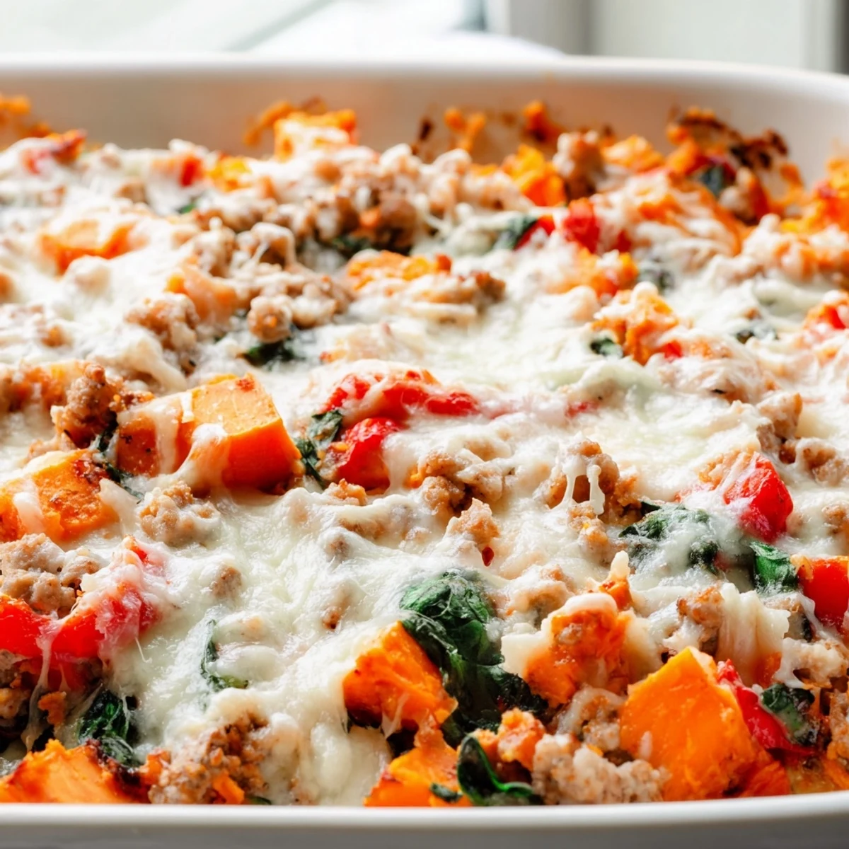 Served hot from the oven, this Ground Turkey Sweet Potato Bake pairs perfectly with a fresh green salad for a balanced dinner.