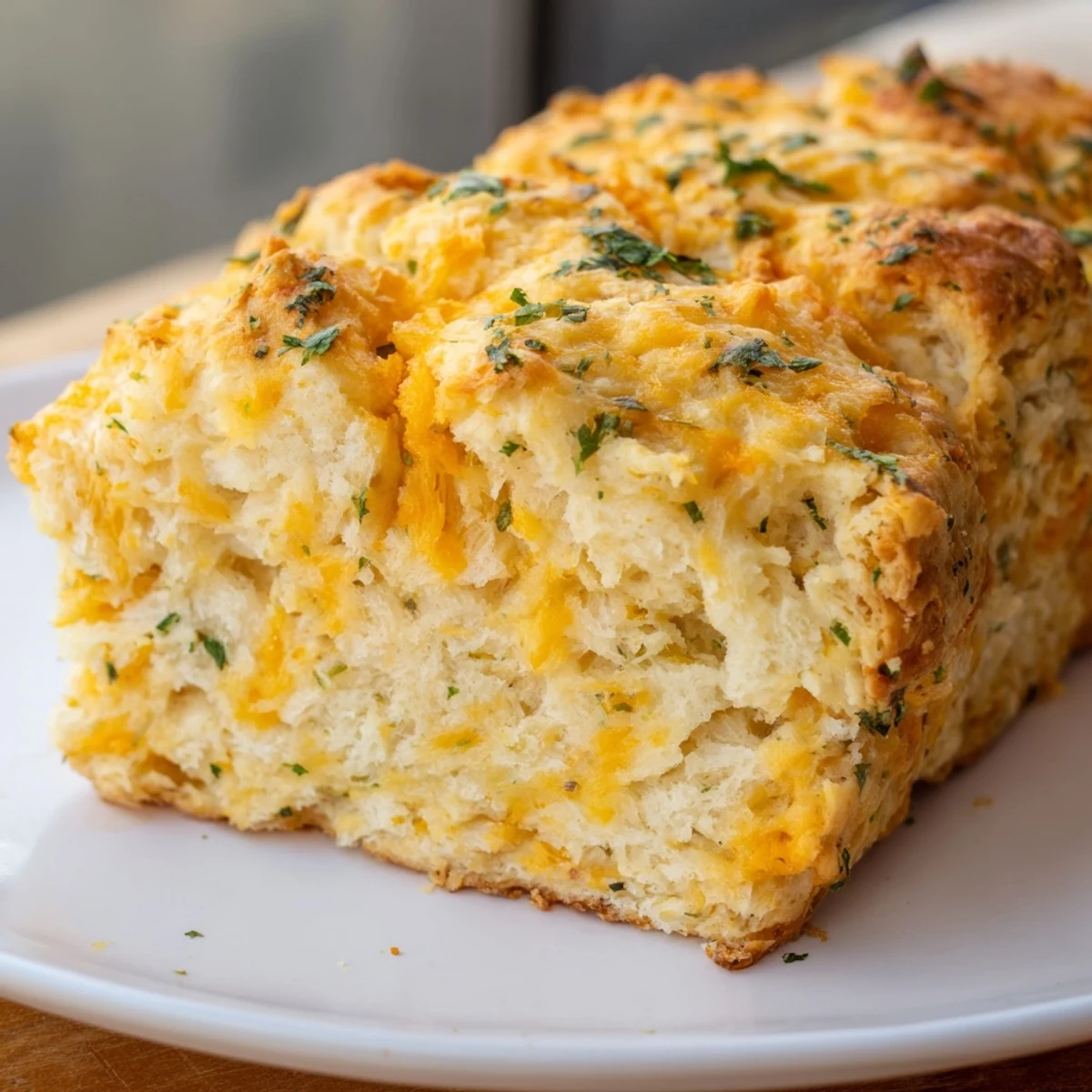 Freshly baked Red Lobsters Cheddar Bay Biscuit Loaf with melted sharp cheddar and herbs.