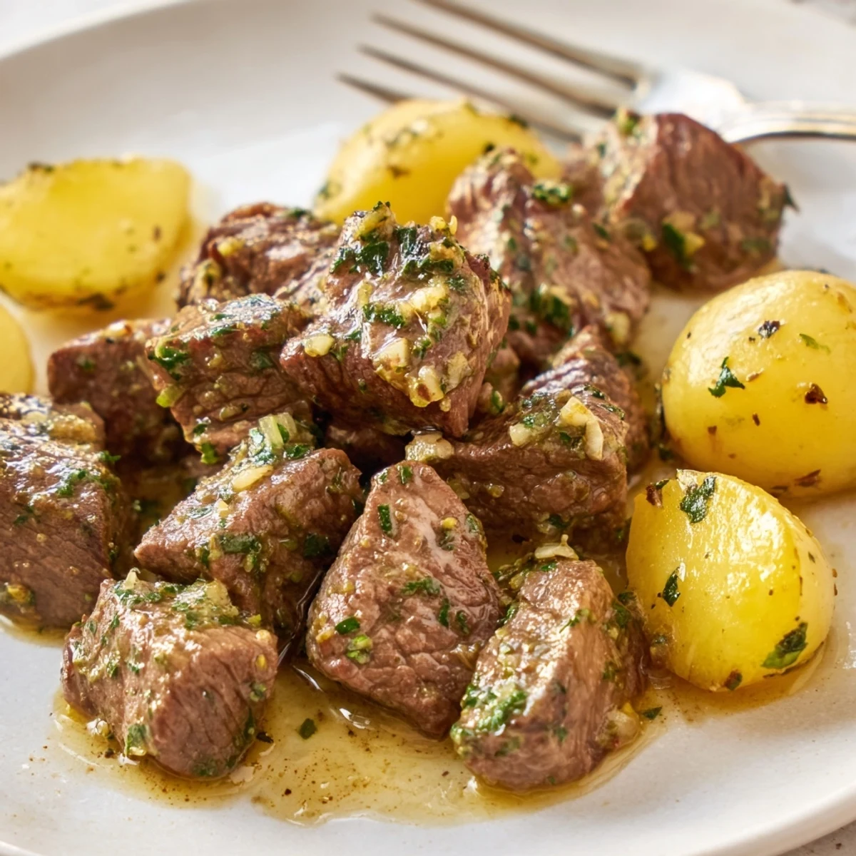 Serve Slow Cooker Garlic Butter Beef With Potatoes over fluffy mashed potatoes or with crusty bread for dipping.