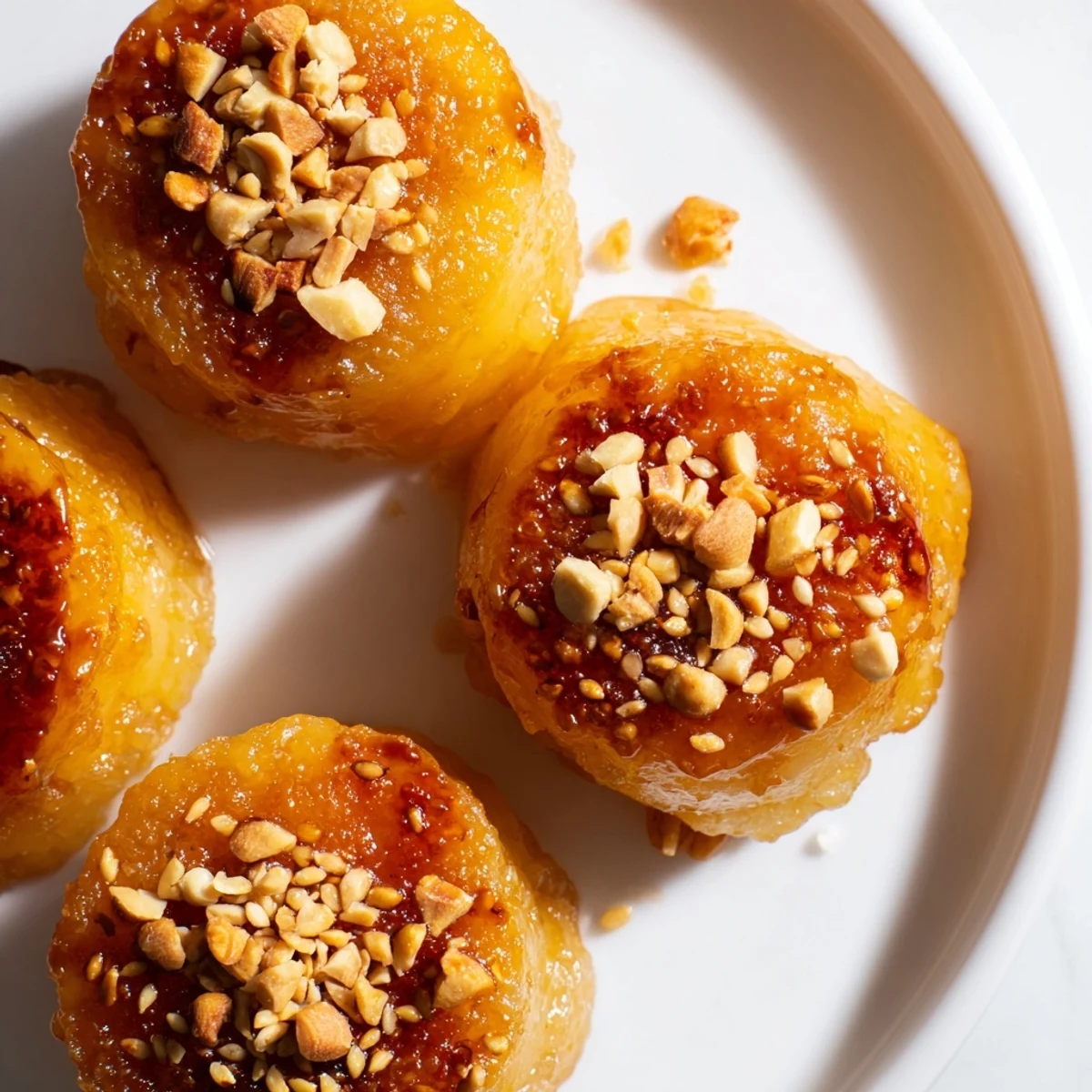 Chewy tteok rice cakes pan-fried until crispy then coated in luscious honey butter sauce