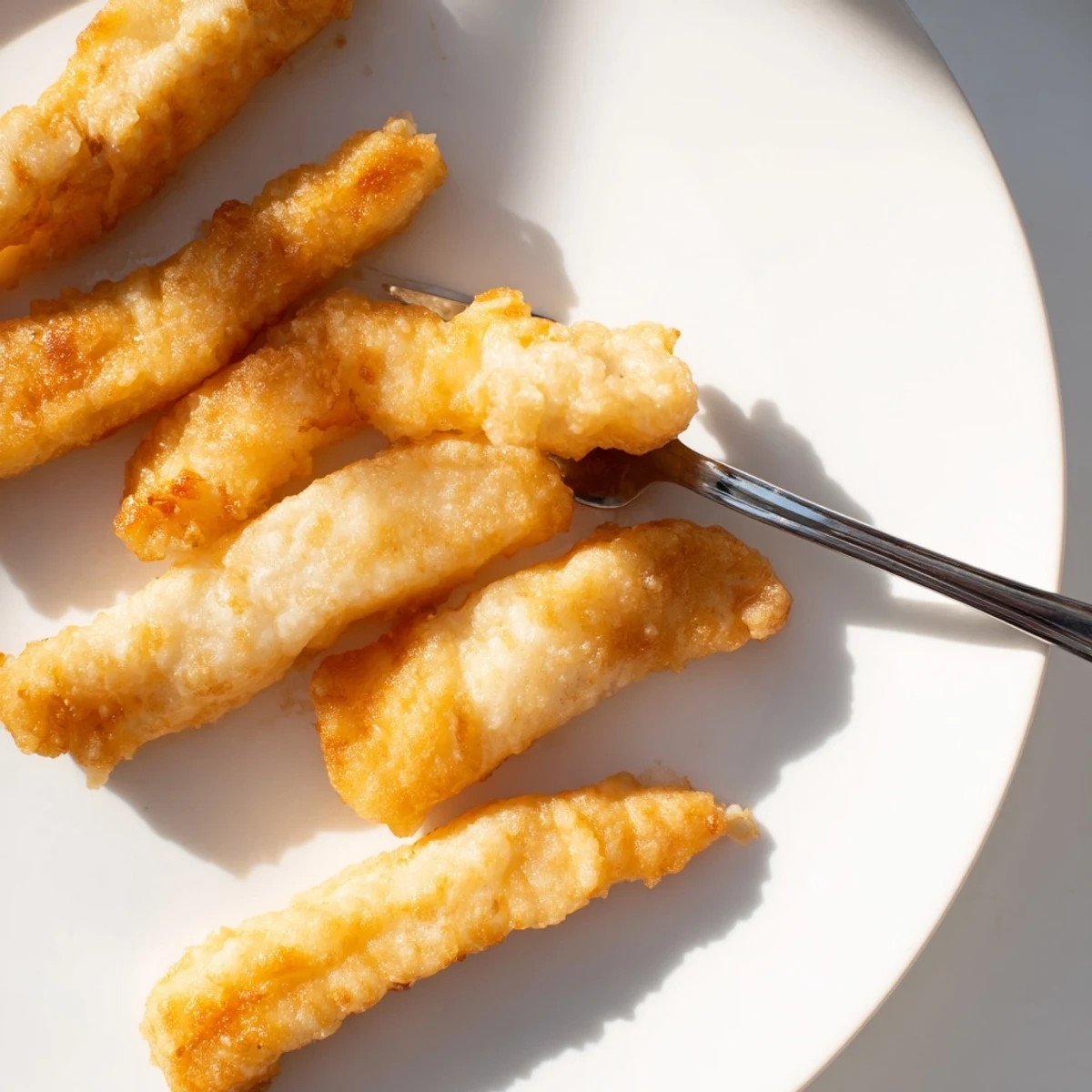Crispy battered chicken strips fried to golden perfection with savory soy ginger dipping sauce