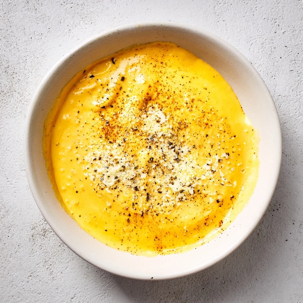 Smooth melted cheese sauce for fries pooling around seasoned restaurant-style french fries