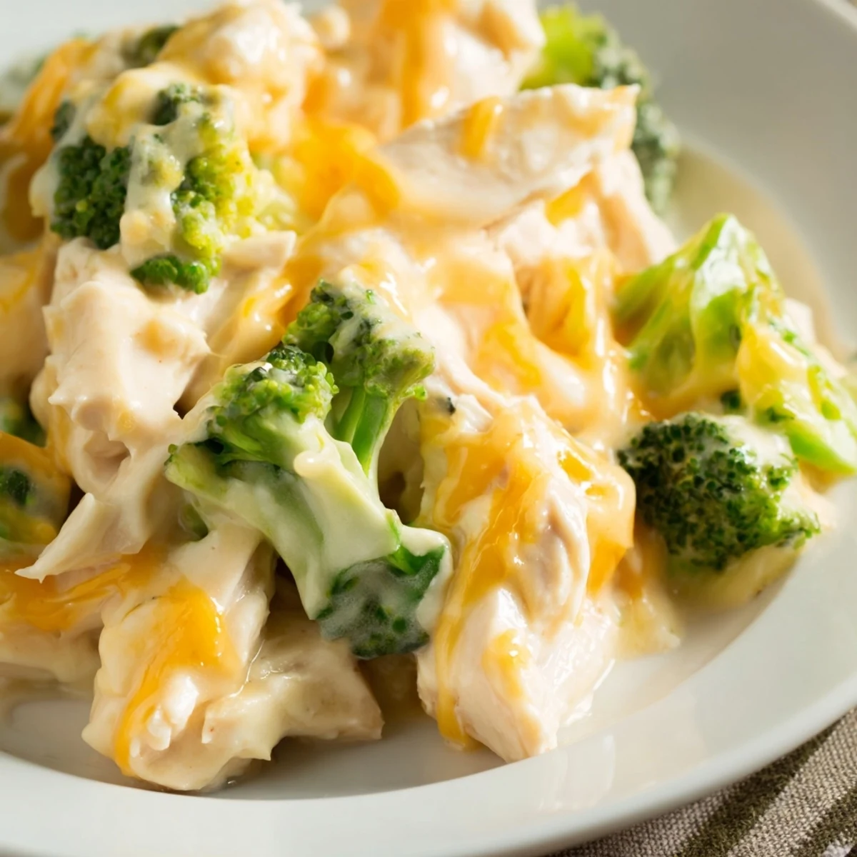 Slow cooker Crockpot Creamy Broccoli Cheddar Chicken served over fluffy white rice