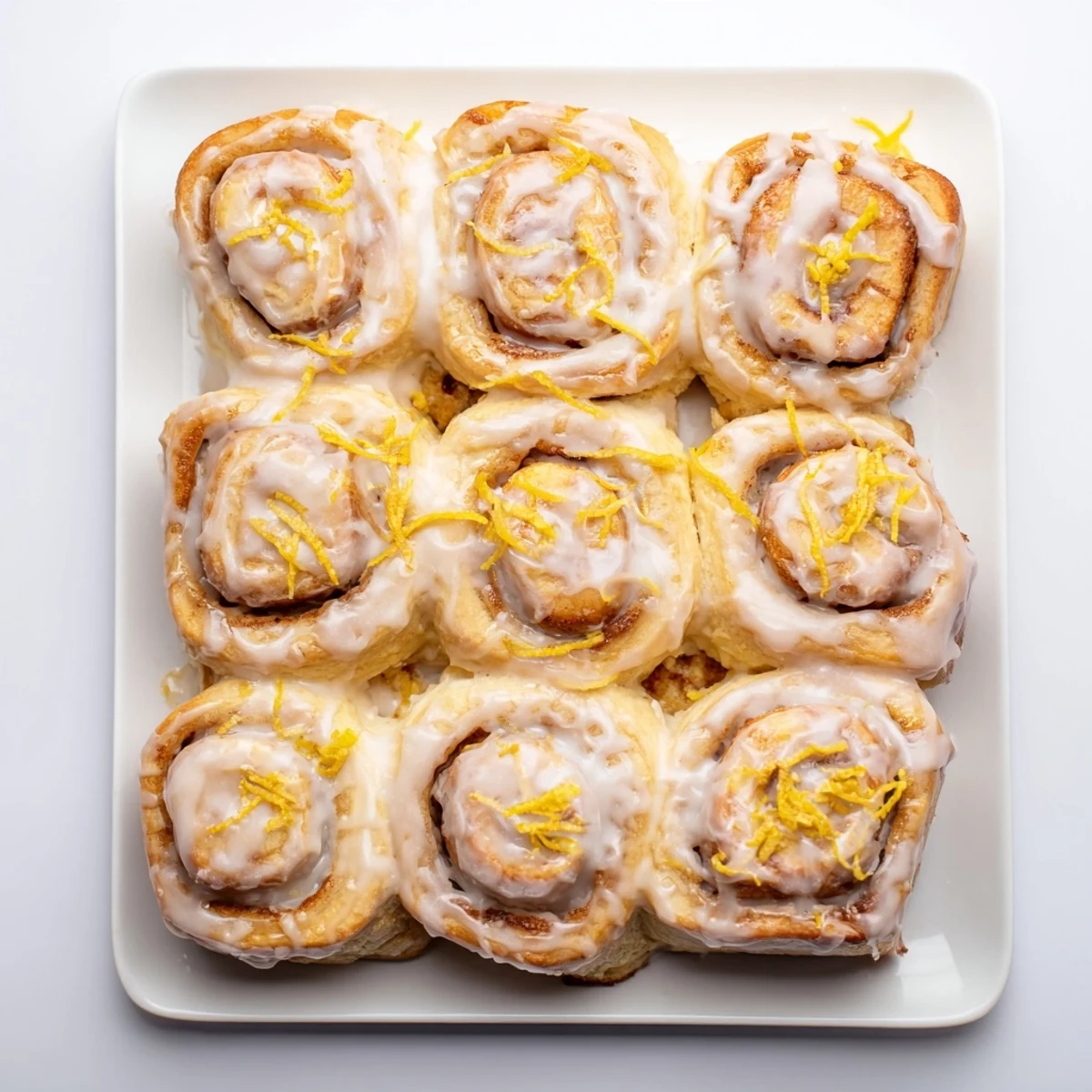 Soft fluffy lemon rolls with sweet citrus filling ready for breakfast