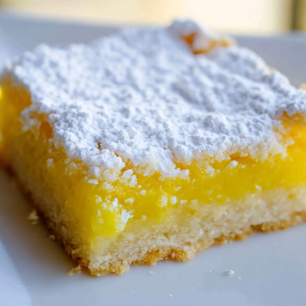 Tangy lemon bars with bright yellow filling atop a buttery shortbread crust
