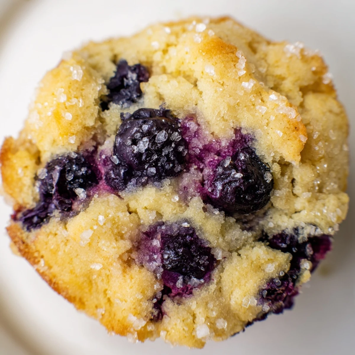 Cake-like blueberry muffin cookies topped with sparkling sugar ready for afternoon snack