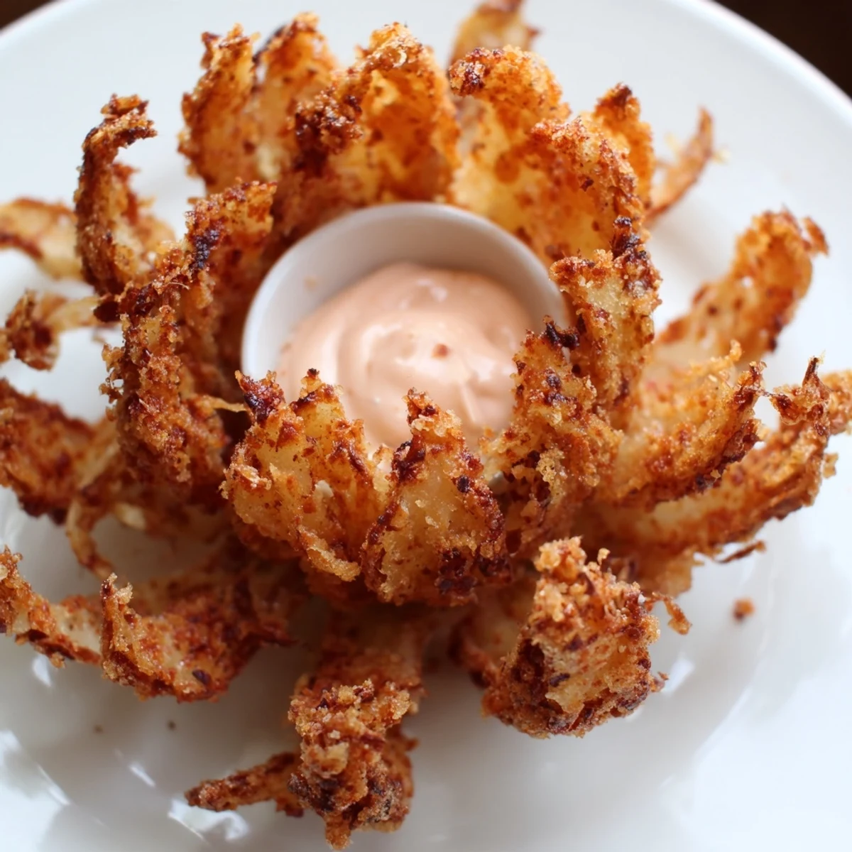 Deep-fried mini bloomin onions with spread-apart petals on a paper towel.