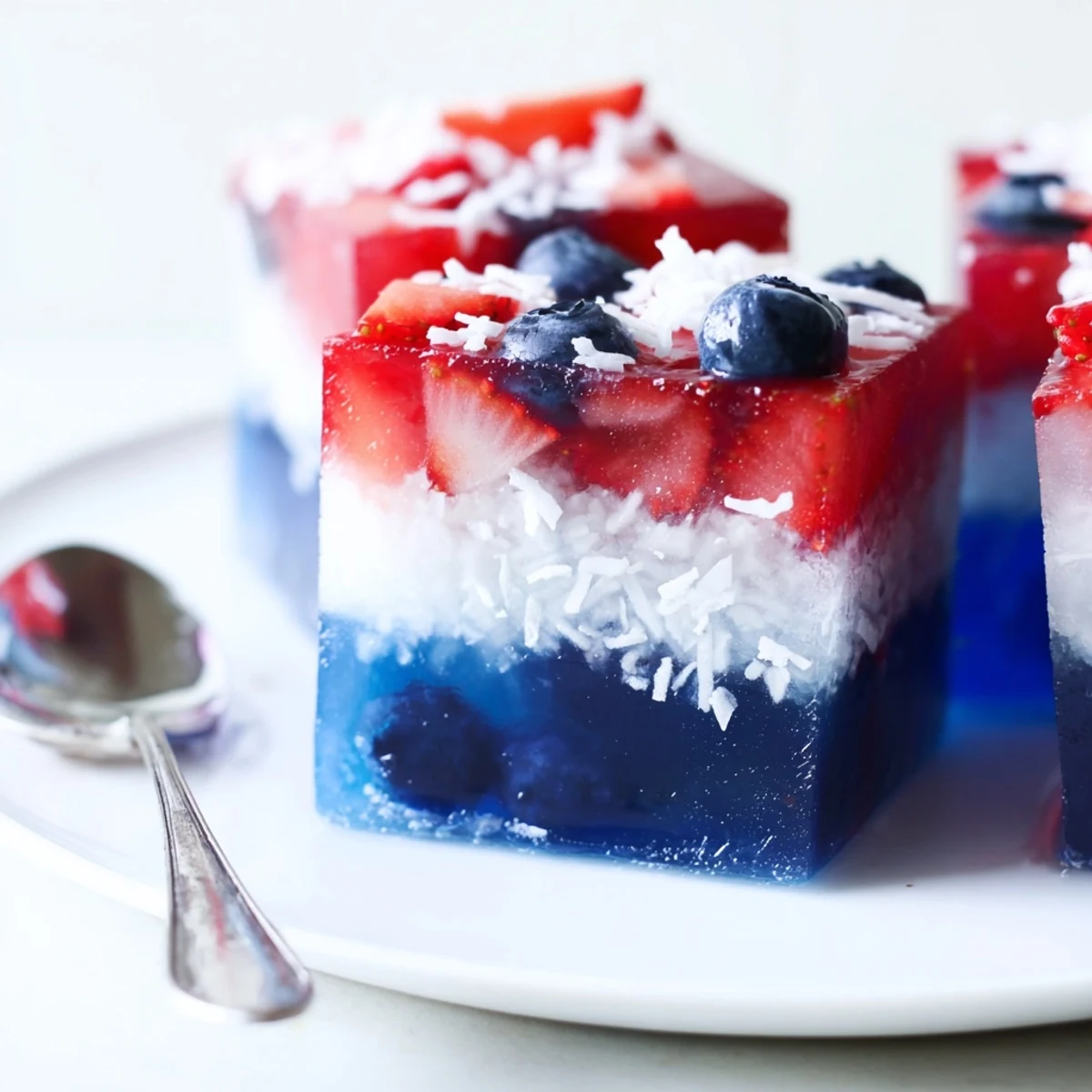 Festive Red White And Blue Ice Cubes Recipe arranged in tray, ready for summer