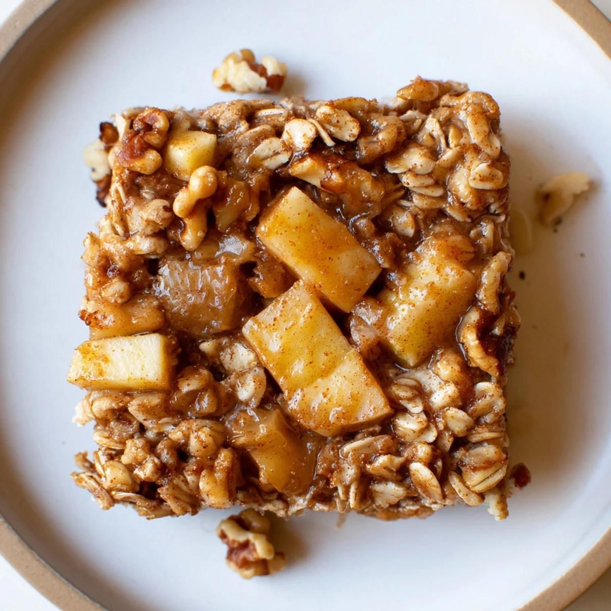 Delicious Apple Cinnamon Oatmeal Bake Recipe For Mornings with steaming golden crust