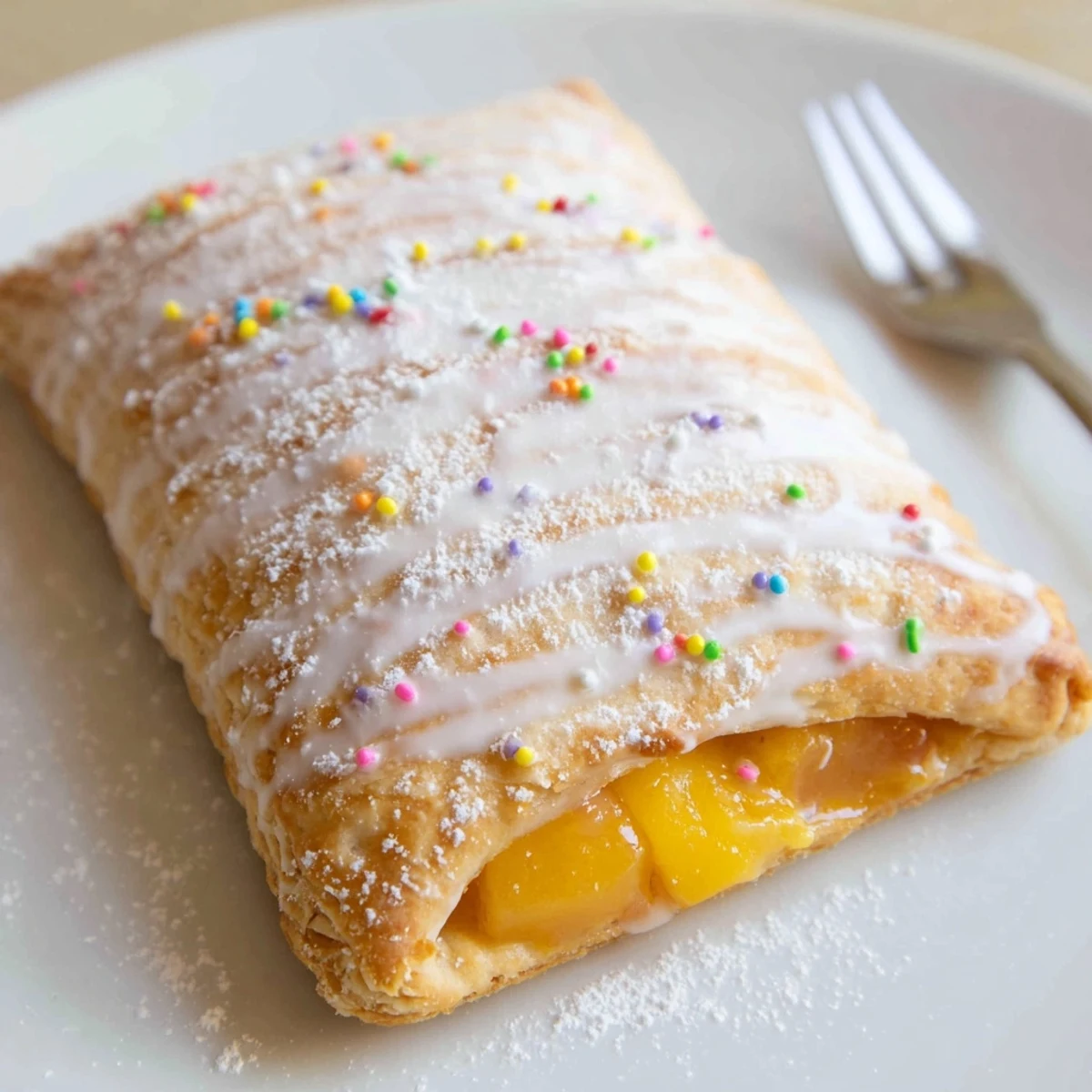 Warm Peach Pop Tarts Classic on a wire rack, steam rising invitingly