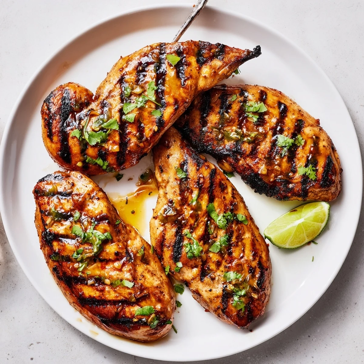 Sizzling Key West Grilled Chicken With Tropical Citrus Marinade glistening, citrus aroma