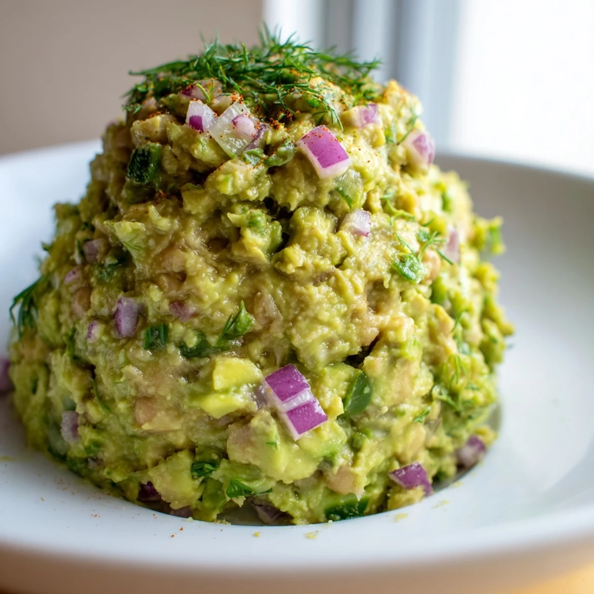 Zesty Smashed Chickpea Avocado Pickle served as sandwich filling, herby lemon aroma