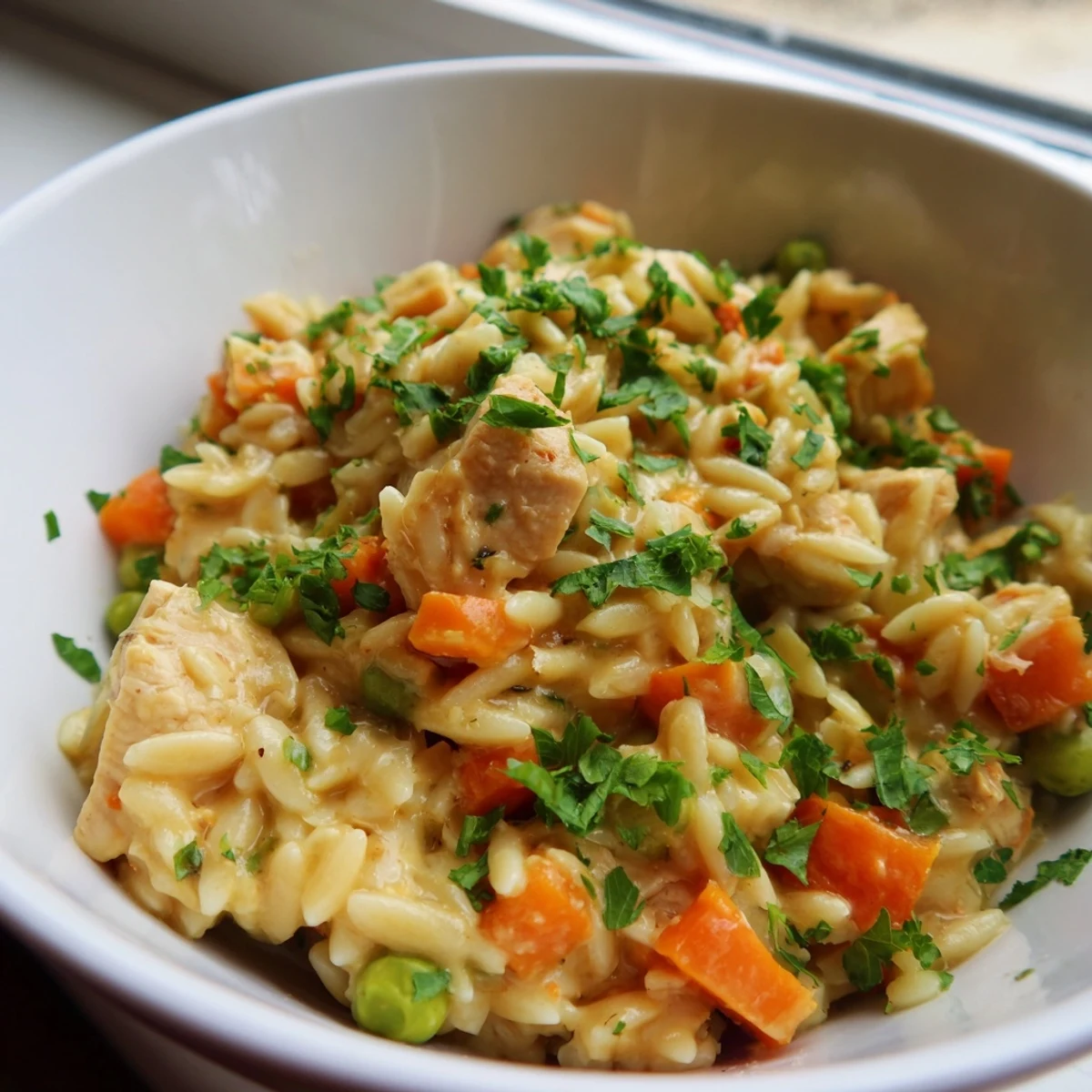 Creamy Chicken Pot Pie Orzo